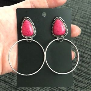 Pink Stone Earrings
